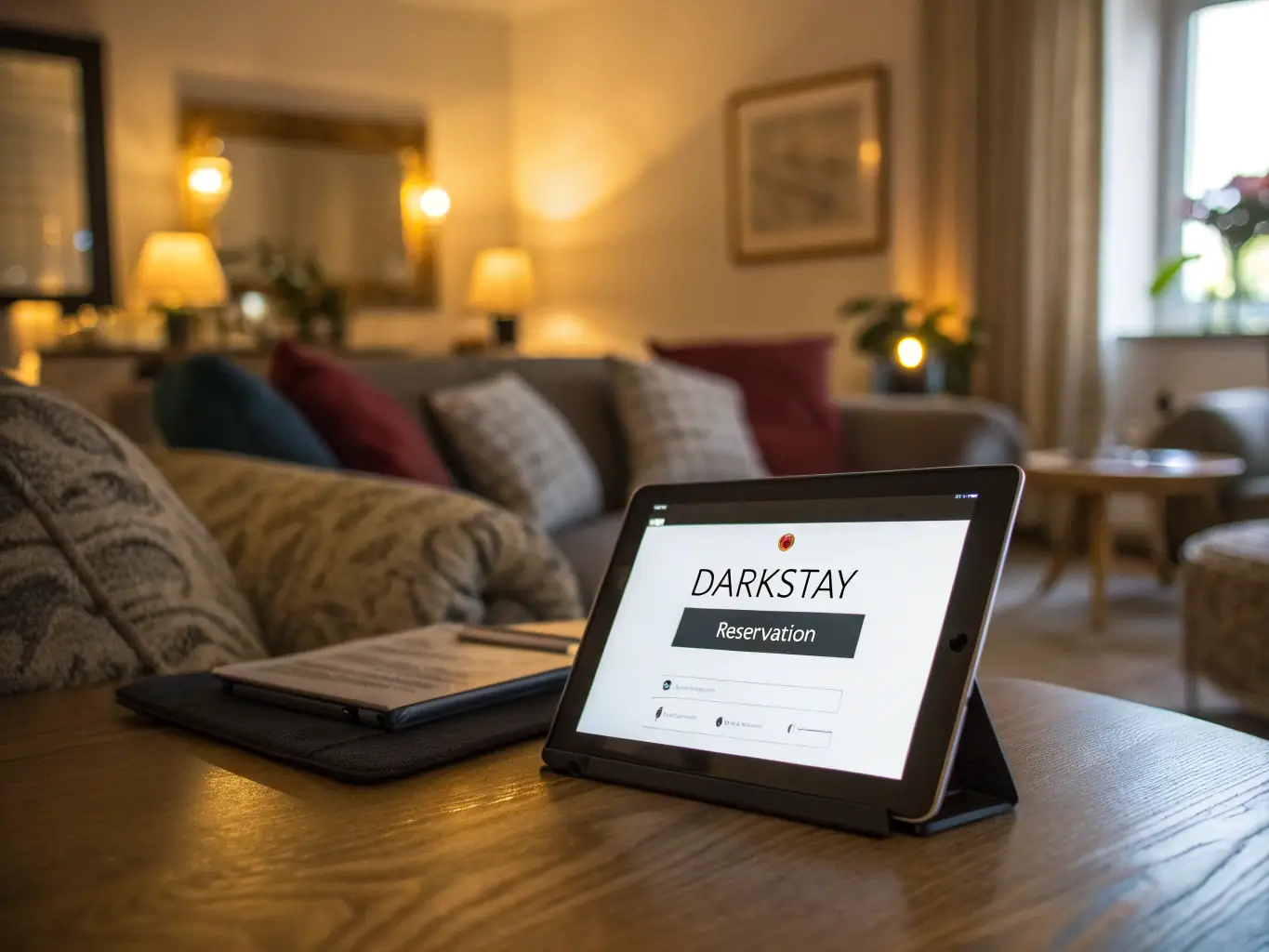A user-friendly interface on a tablet displaying a clear and concise booking confirmation, highlighting the transparency and reliability of the booking system.