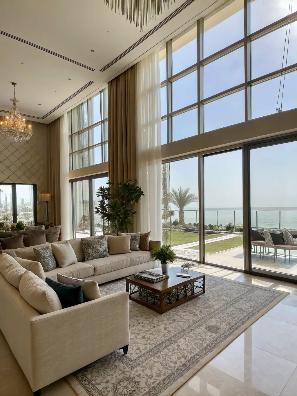 A photograph of a meticulously cleaned and well-maintained apartment interior, showcasing high-quality furnishings and amenities.